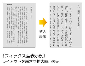 フィックス型表示例。レイアウトを崩さず拡大縮小表示。